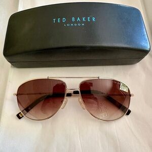 Ted Baker Gold Aviator Sunglasses